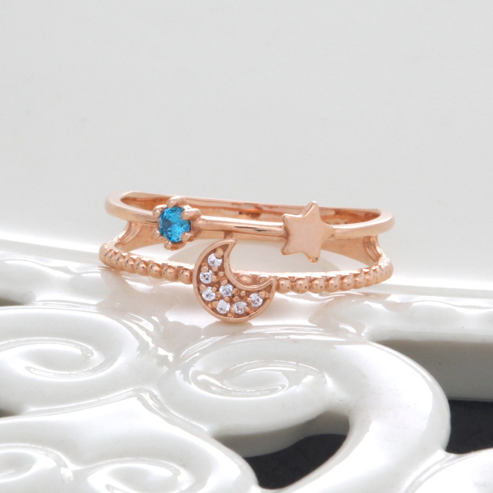 Moon and Star Ring 14K,18K 달과별 반지