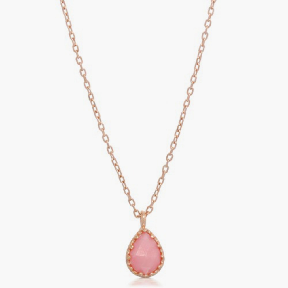 Pink opal droplet necklace 14K,18K [핑크오팔] 물방울 목걸이